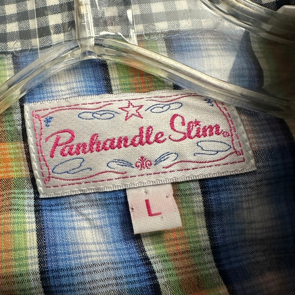 Panhandle Slim Womens Western Plaid Pearl Snap Shirt Size L Equestrian Cowgirl - Picture 3 of 8